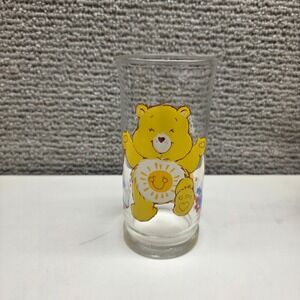 Vintage 1983 Care Bears Funshine Bear Pizza Hut Collector Series Glass Tumbler